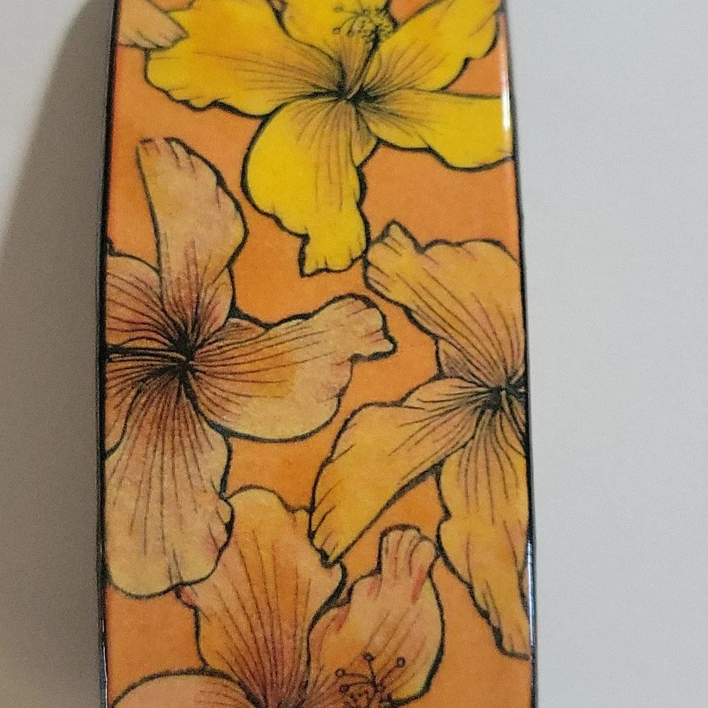 Handmade in Hawaii Hibiscus Floral Hair Barrette Orange Yellow One Size Tropical